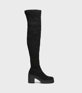 Nancy Black Over The Knee Heeled Boots